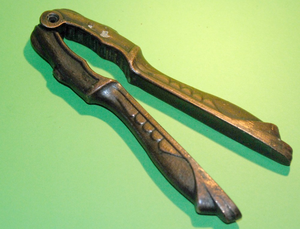 Vintage Nutcracker Soviet Original Christmas Bronze Metal Surface Nut Cracker