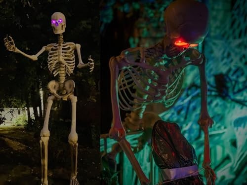 Glowing LED Skeleton Eyes with Remote - 8 Modes, Timer, Dimmable Brightness - Ha