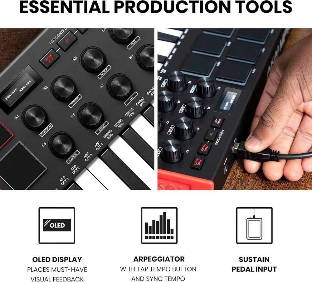 Ultimate Portable MPK Mini MK3: 25-Key MIDI Controller with Sound Library