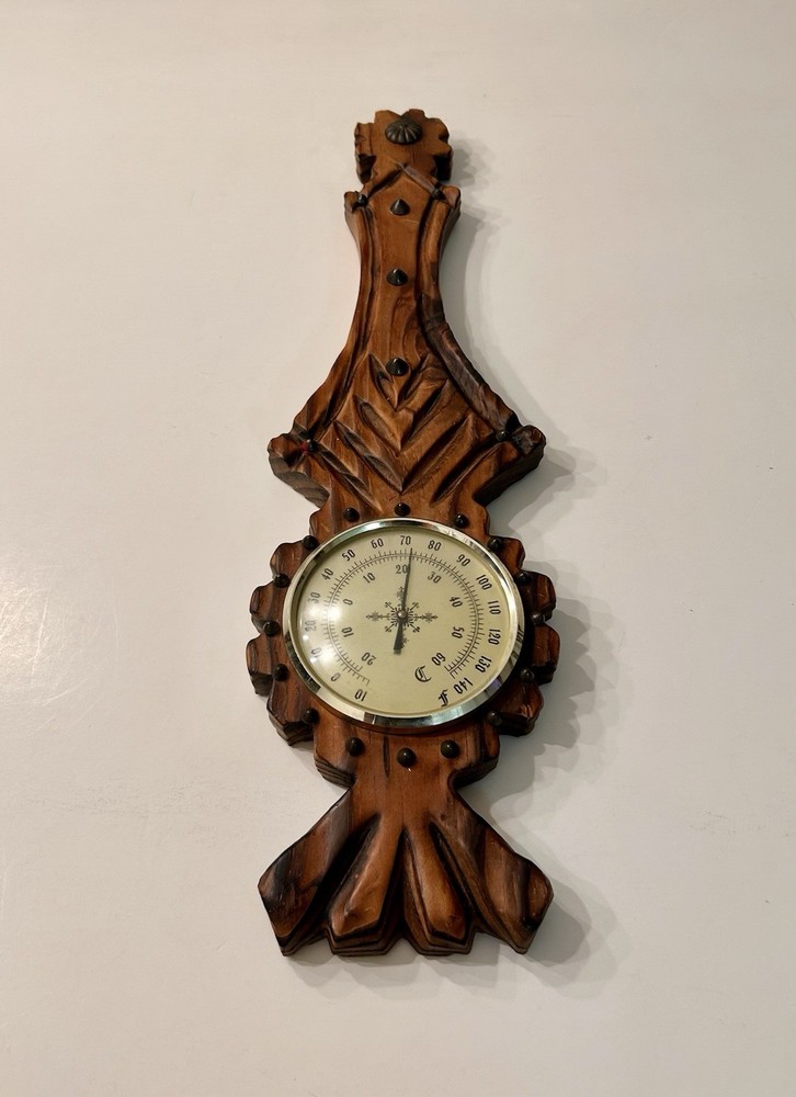 Vintage Carved Oak Wall Hanging Barometer