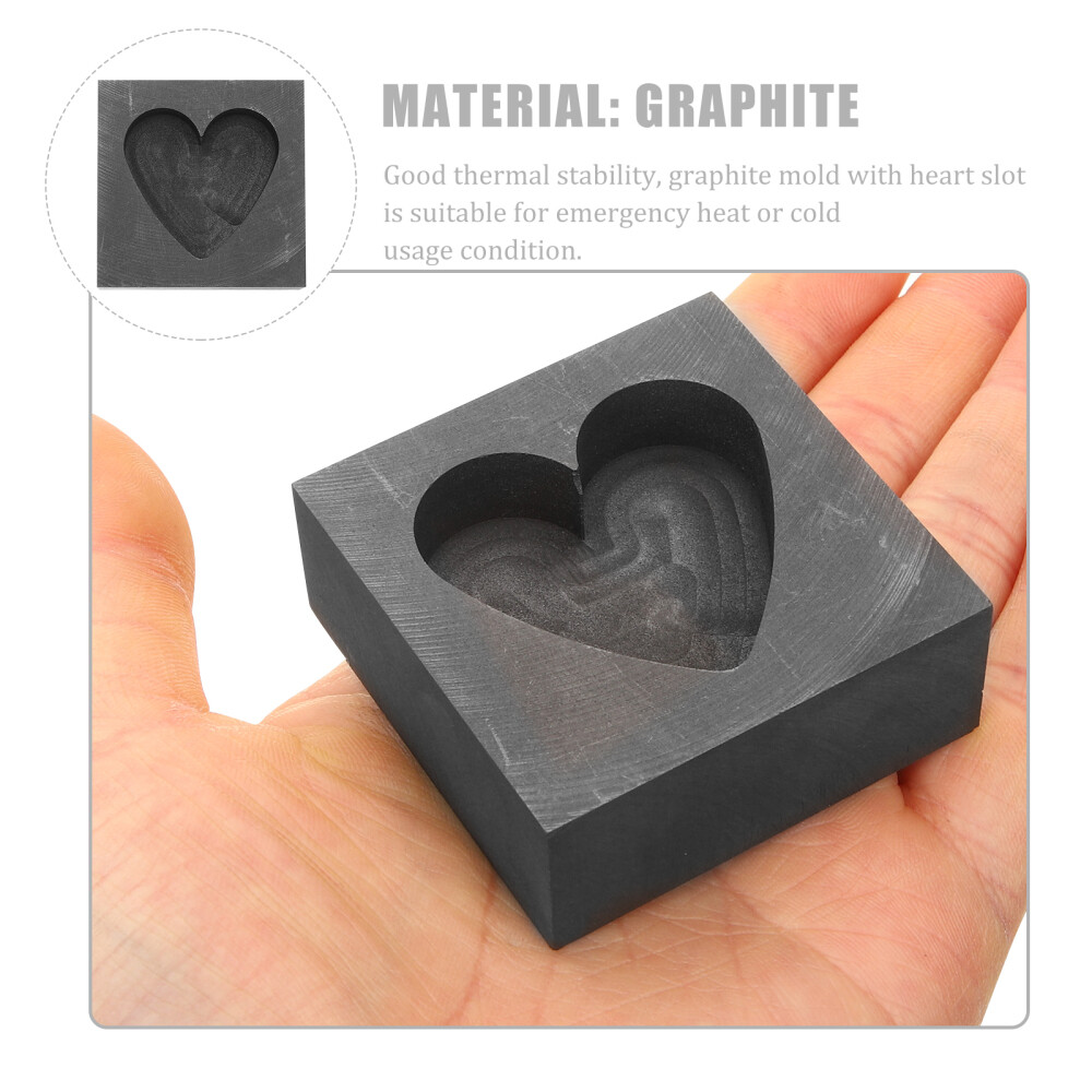 Heart Shaped Graphite Mold Model Tools Ingot Molds for Casting Metal