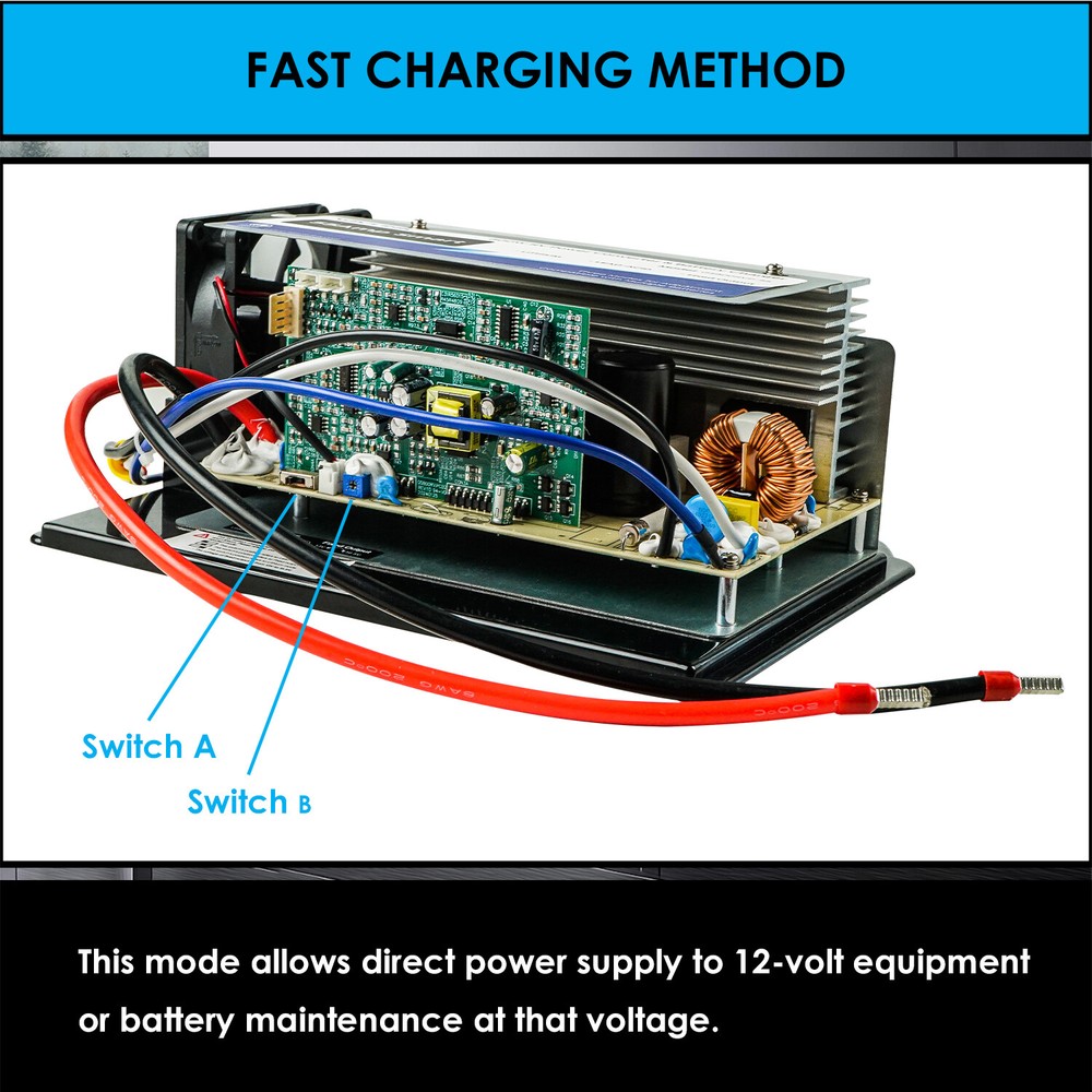 RV Power Converter 55A 120V AC to 12V DC Battery Charger w/3 Smart Charging Mode