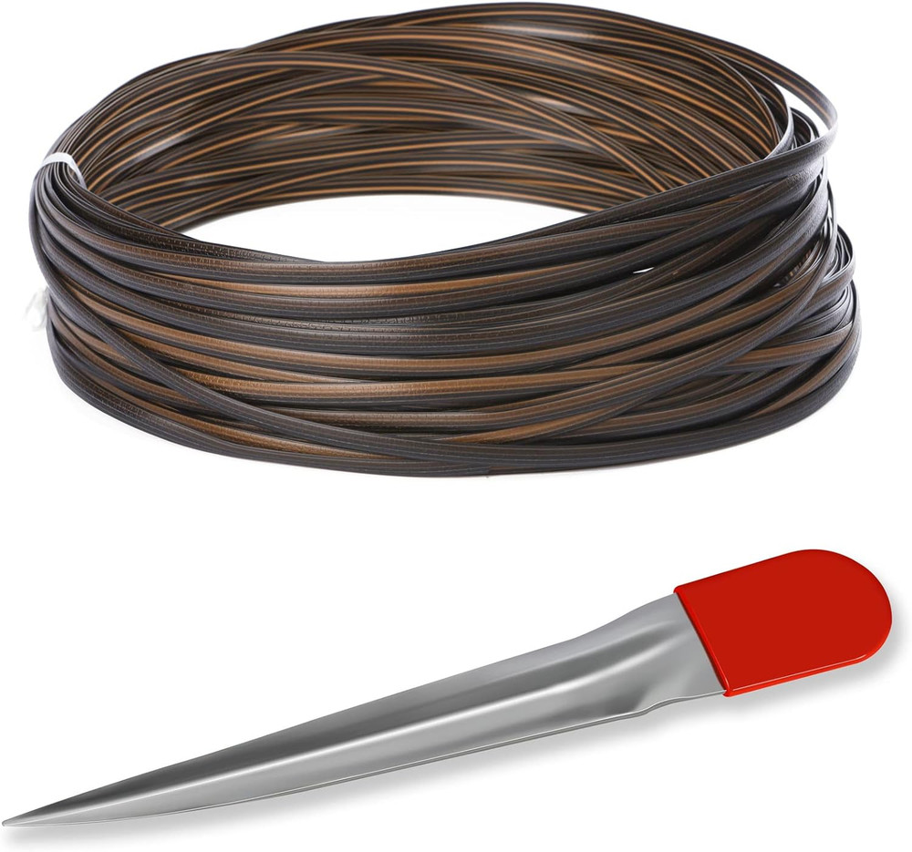 Wicker Repair Kit with Weaving Tool 120Ft Two Tone Gradient Dark Brown Stripes
