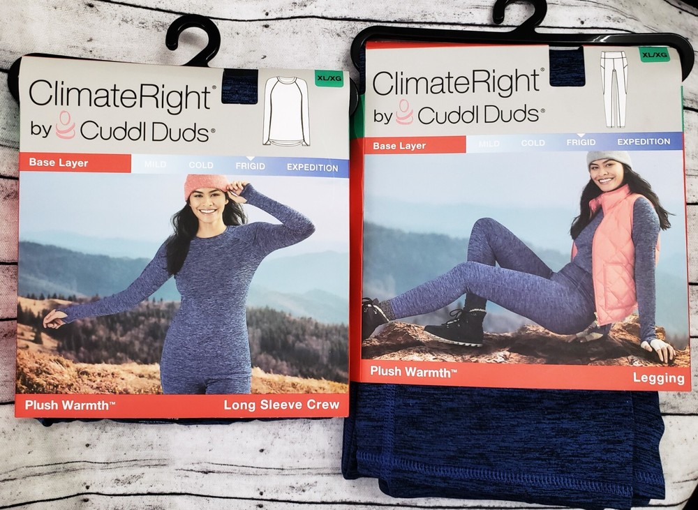 Climate Right Cuddl Duds Shirt Legging Plus Size XL 18-20 Stretch Base Layer *CK