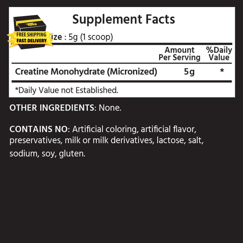 Micronized Creatine Monohydrate 5G (Per Serving) – 300G (10.5Oz) – 60 Servings –
