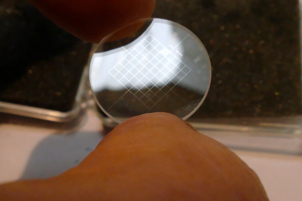 BAUSCH & LOMB Micrometer Disc 31-16-45 for microscope grid pattern USA, vintage