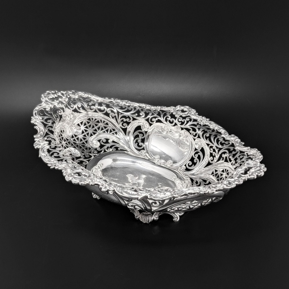Howard & Co. Sterling Silver Victorian Monogrammed Bread Basket