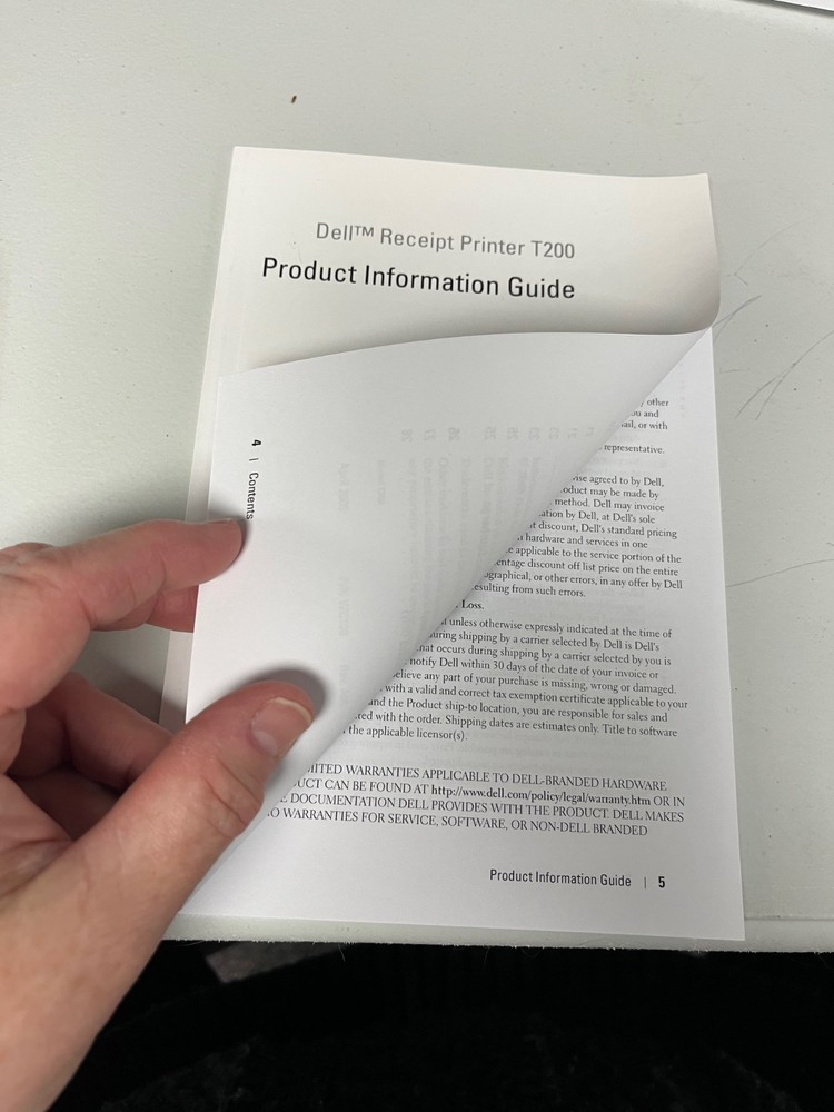 Dell Receipt Thermal Printer T200 USB with Power Supply