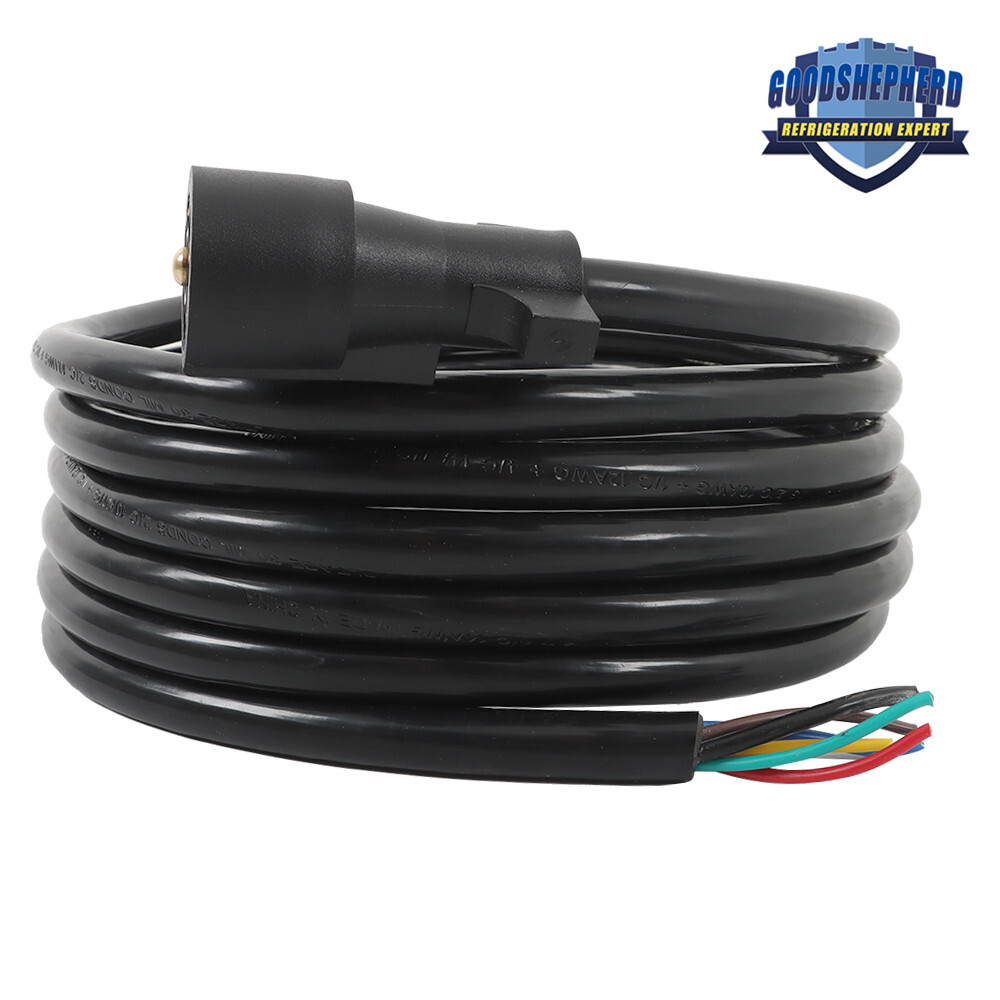 7Pin 7Way Trailer Cable Cord Wire Harness Plug Connector RV Truck 6-7-8-12-16FT