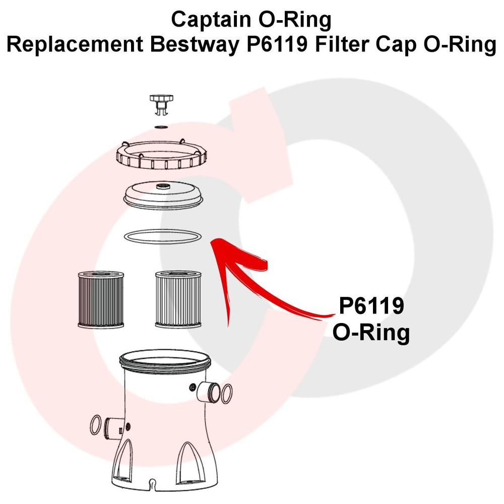 Captain O-Ring Replacement P6119 O-Ring for Bestway Flowclear Pump Filter Cap...