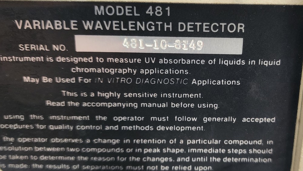 Millipore Waters Lambda-Max Model 481 LC Spectrophotometer