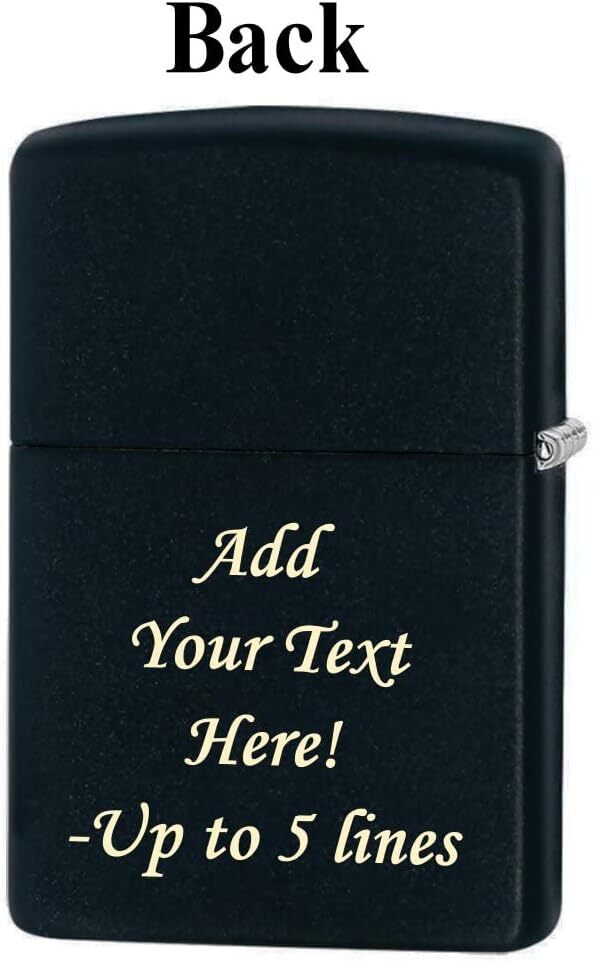 Zippo Lighter- Personalized Message Wolf WolvesZippo Lighter Black Matte Z432