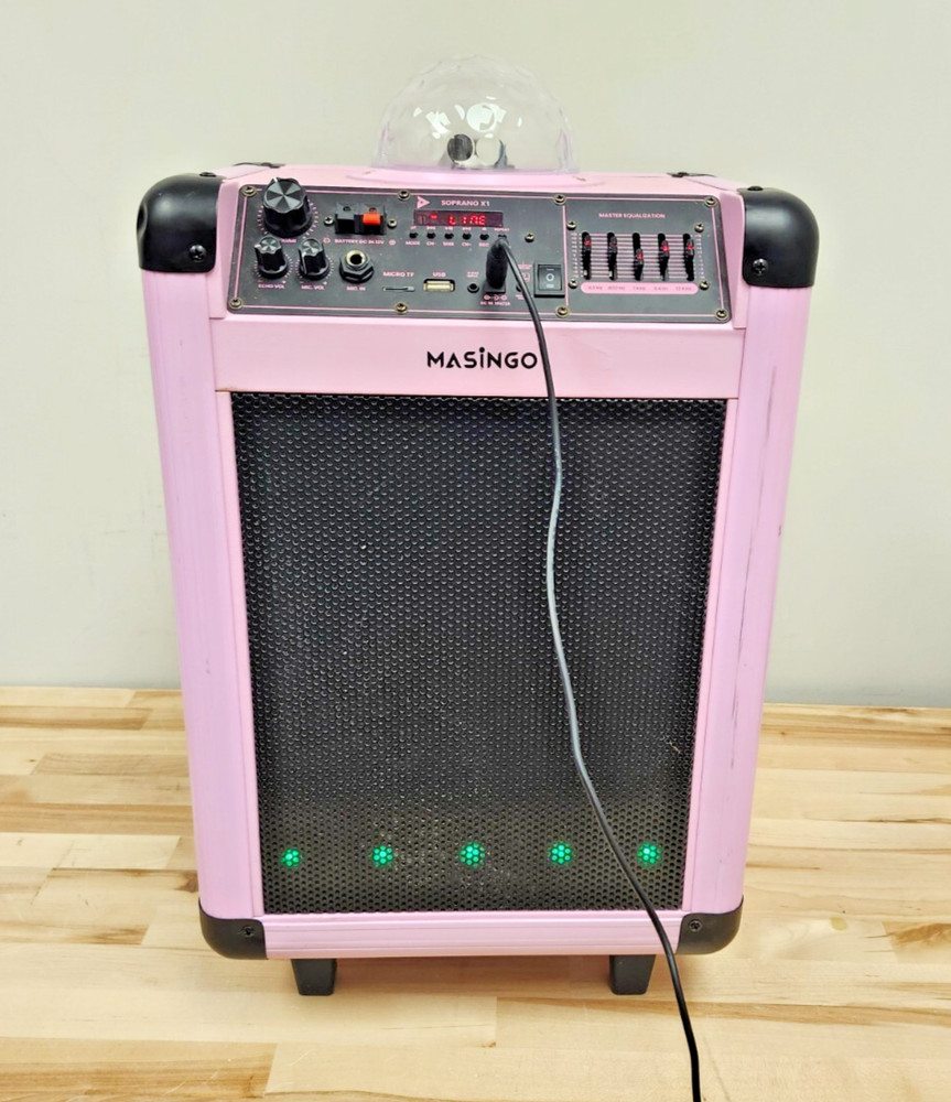 Portable Karaoke Microphone Machine Speaker Disco Ball Bluetooth Singing System