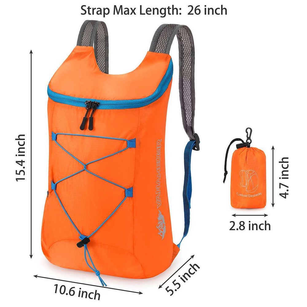 Durable Lightweight Packable Backpack Water Resistant Travel Daypack Foldable