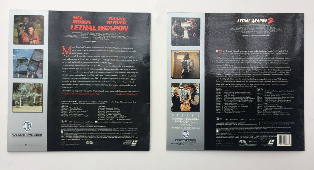 TWO LASERDISK Titled LETHAL WEAPON and LETHAL WEAPON 2