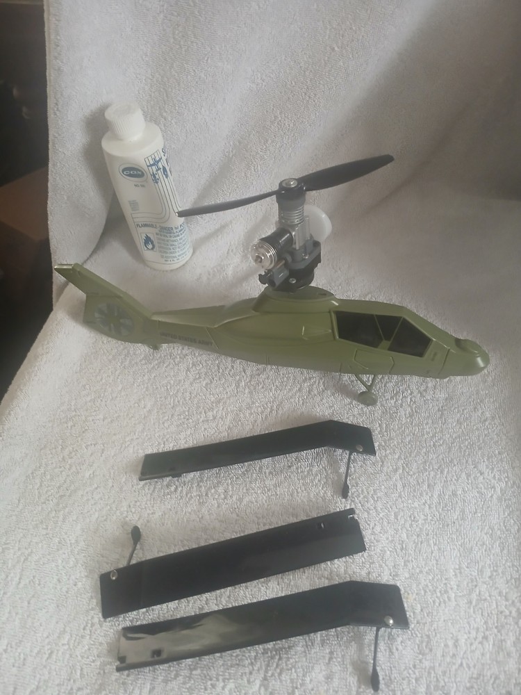 two Cox 049 SureStart Nitro Powered Helicopters. Comanche and cobra, new Models