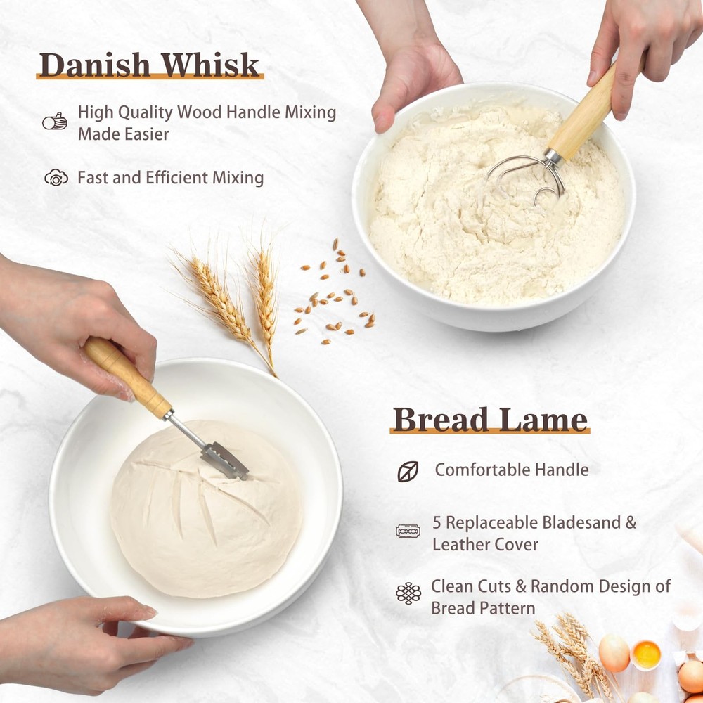 Neddie Bread Proofing Baskets Set Sourdough Bread Baking tools sourdough star...