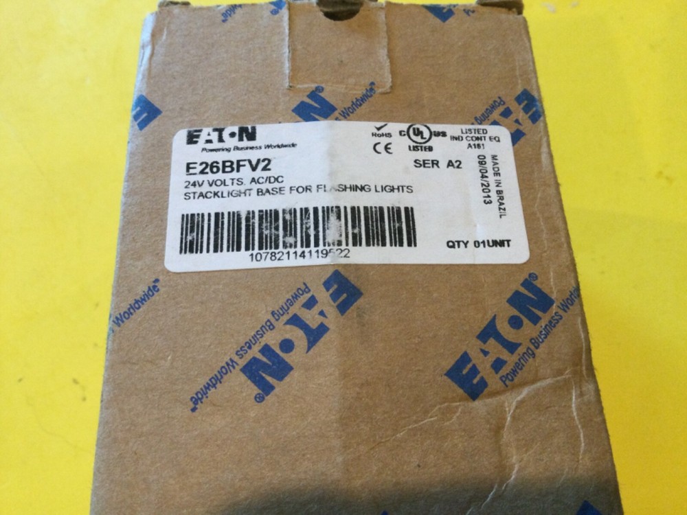 NEW EATON E26BFV2 24VAC/DC Stacklight Base for Flashing Lights Free Shipping