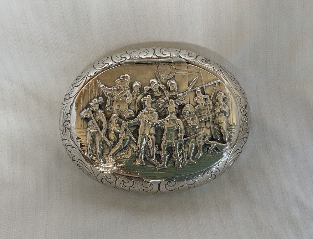 Antique Sterling Silver Repousse Box