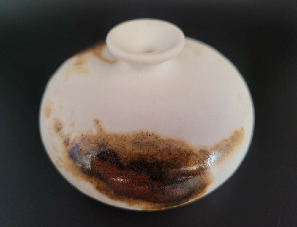 Vintage Flat Bud Vase Signed