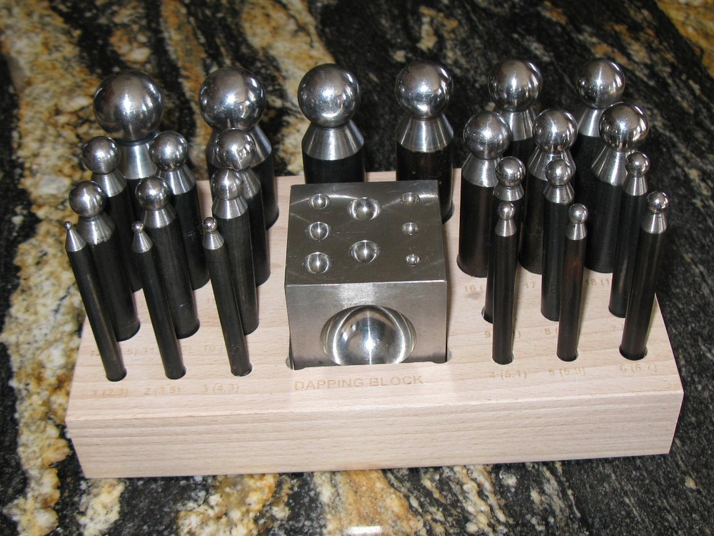 26 PIECE DAPPING BLOCK DOMING PUNCH TOOL SET JEWELRY MAKING TOOLS