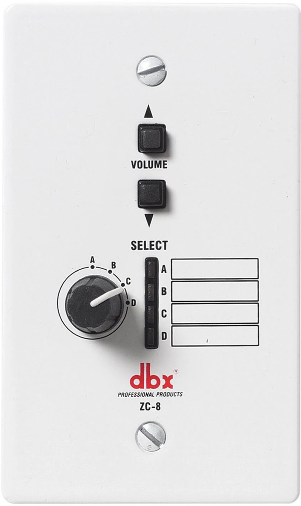 DBX ZC8 Wall-Mounted Zone Controller Source Selector &Volume Control for ZonePRO