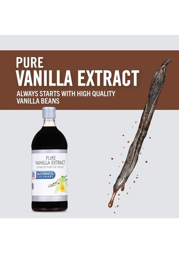 Mccormick Vanilla Extract, 1 Quart Bottle, 6 Bottles Per Case