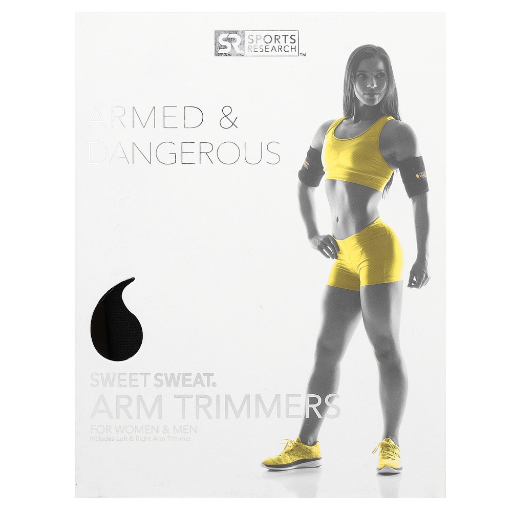 Sweet Sweat®, Arm Trimmers, Medium, Black & Yellow, 1 Pair