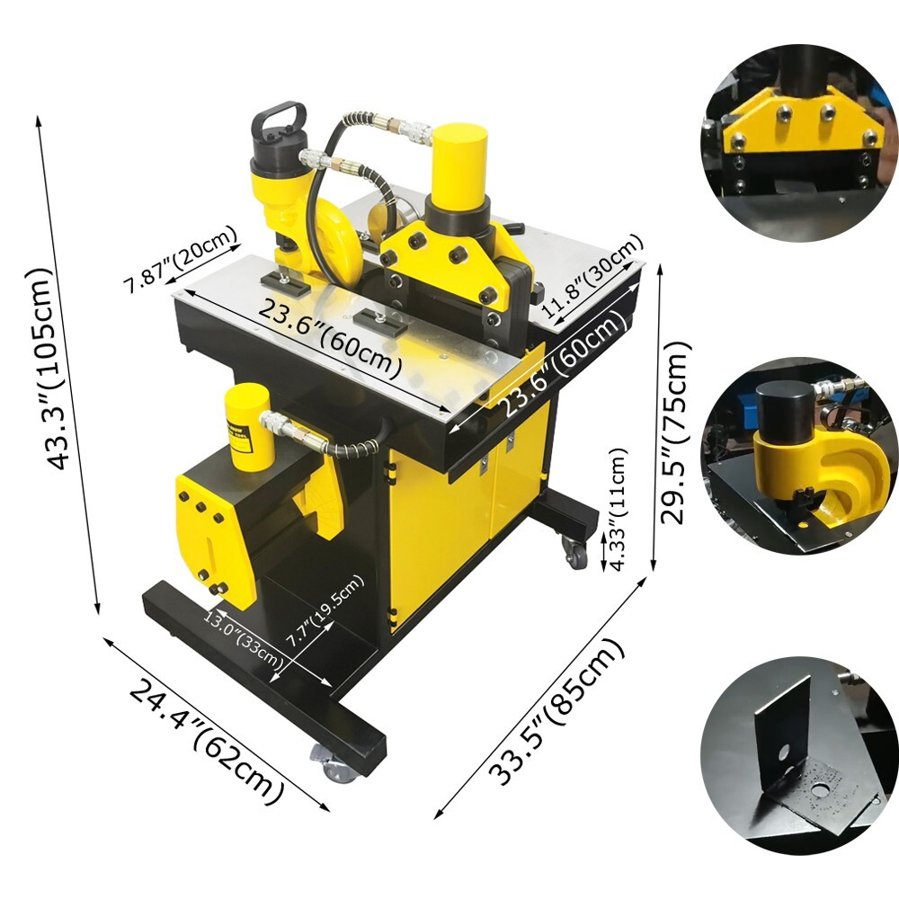 3-in-1 Bus Processing Machine Electric Hydraulic Busbar Processor 110V