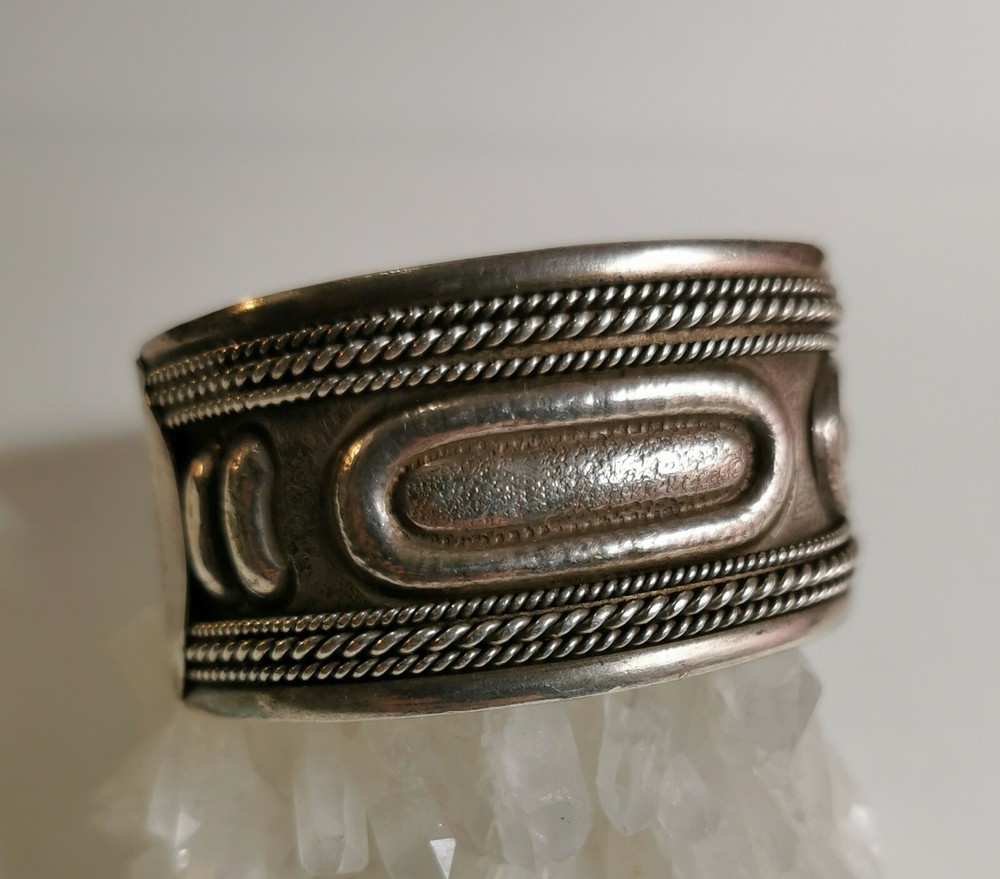 Bangle Silver 925 Width 3.2cm Handmade