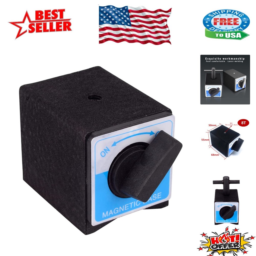 Heavy-Duty 8T Magnetic Base with Quick Release On/Off Switch – Compact Design