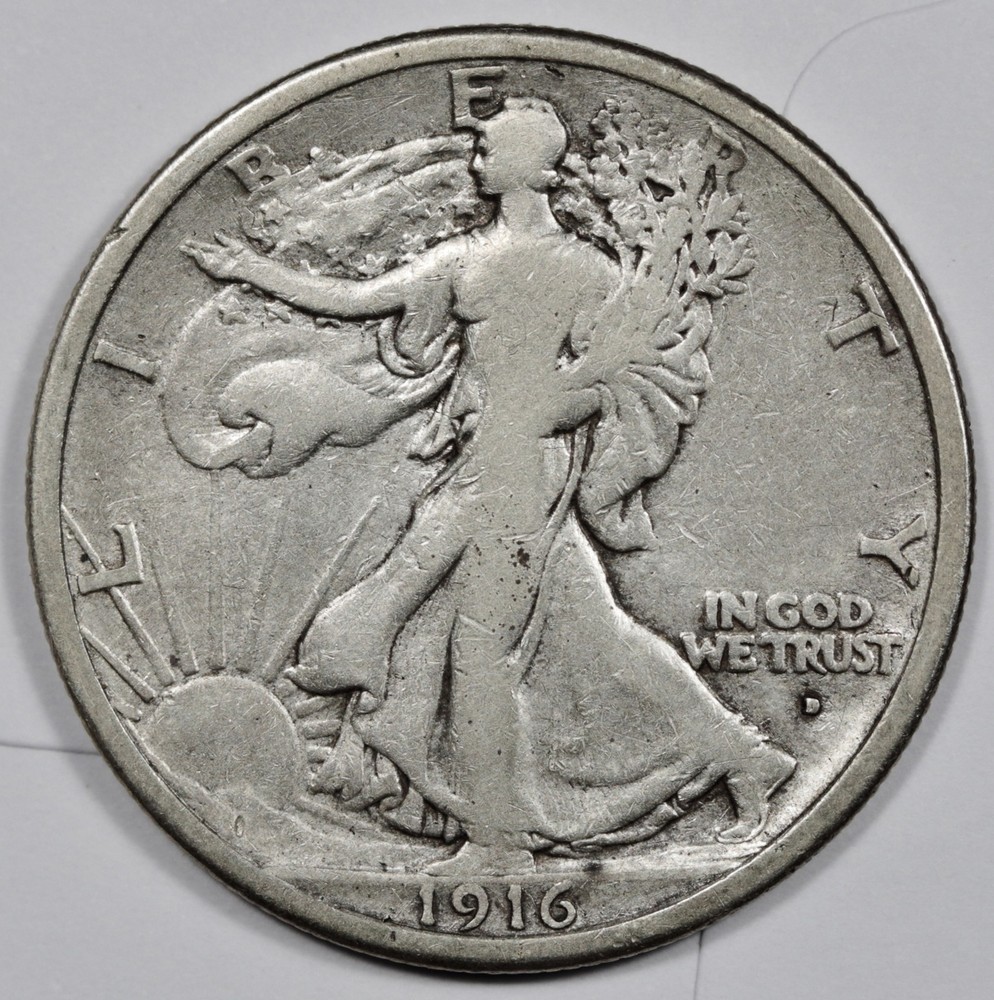 1916-d Walking Liberty Half.  Fine.  207696
