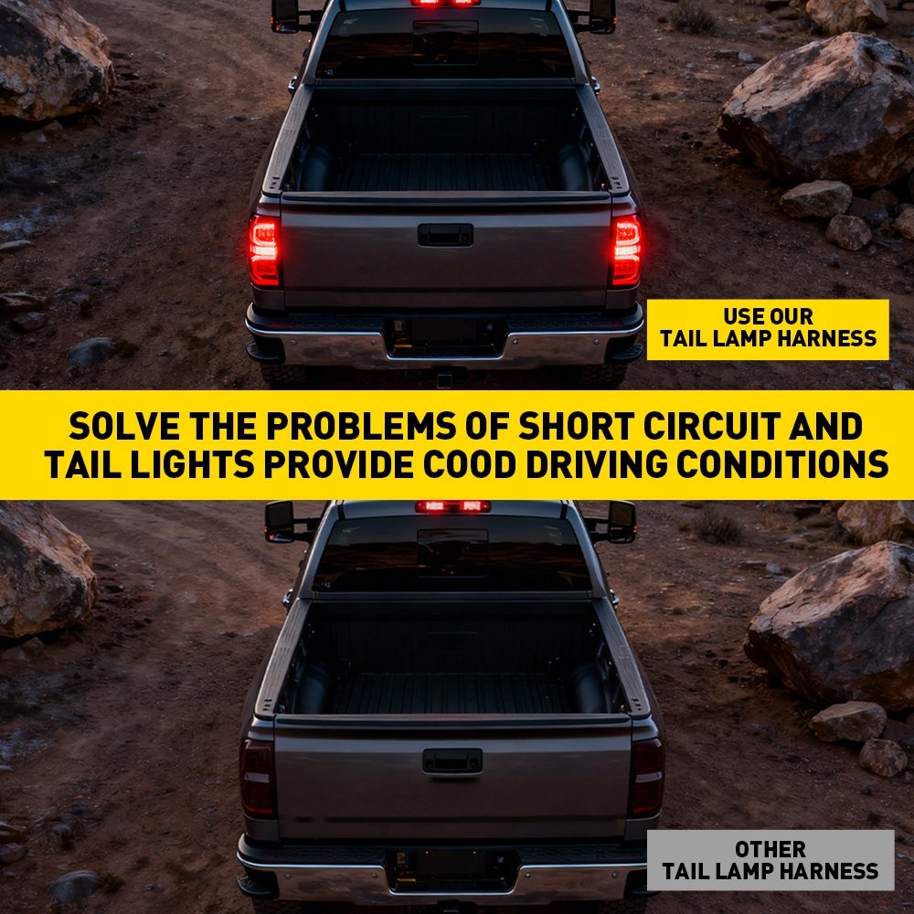 2X Left & Right Side Tail Light Socket Wire Harness For Chevy Silverado 2014-15