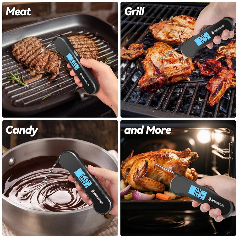 Instant Read Digital Meat Thermometer, ±0.5℉ Precision, Black Kitchen Gadget