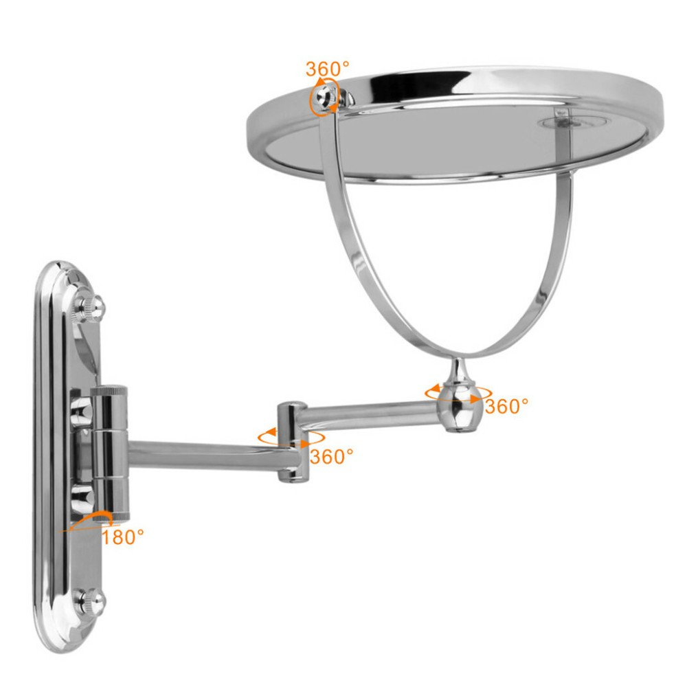 Saving Space Magnifying Wall Mount Makeup Mirror Closeup Two Sides Home Bathroom