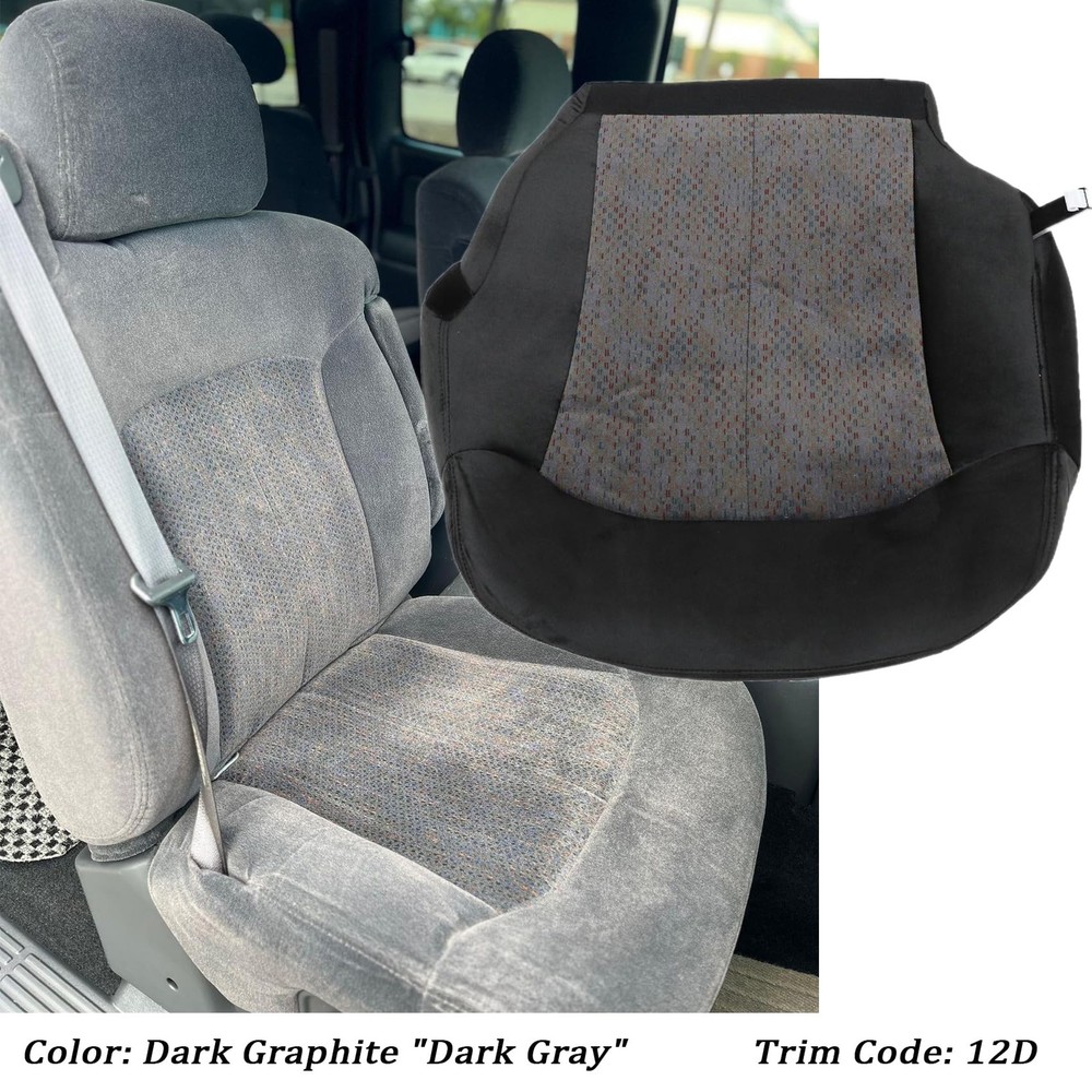 Driver Side Bottom Replacement Seat Cover Cloth Dark Gray Compatible with