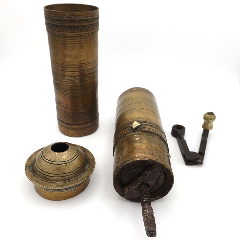 Vintage Brass Coffee Grinder from Egypt