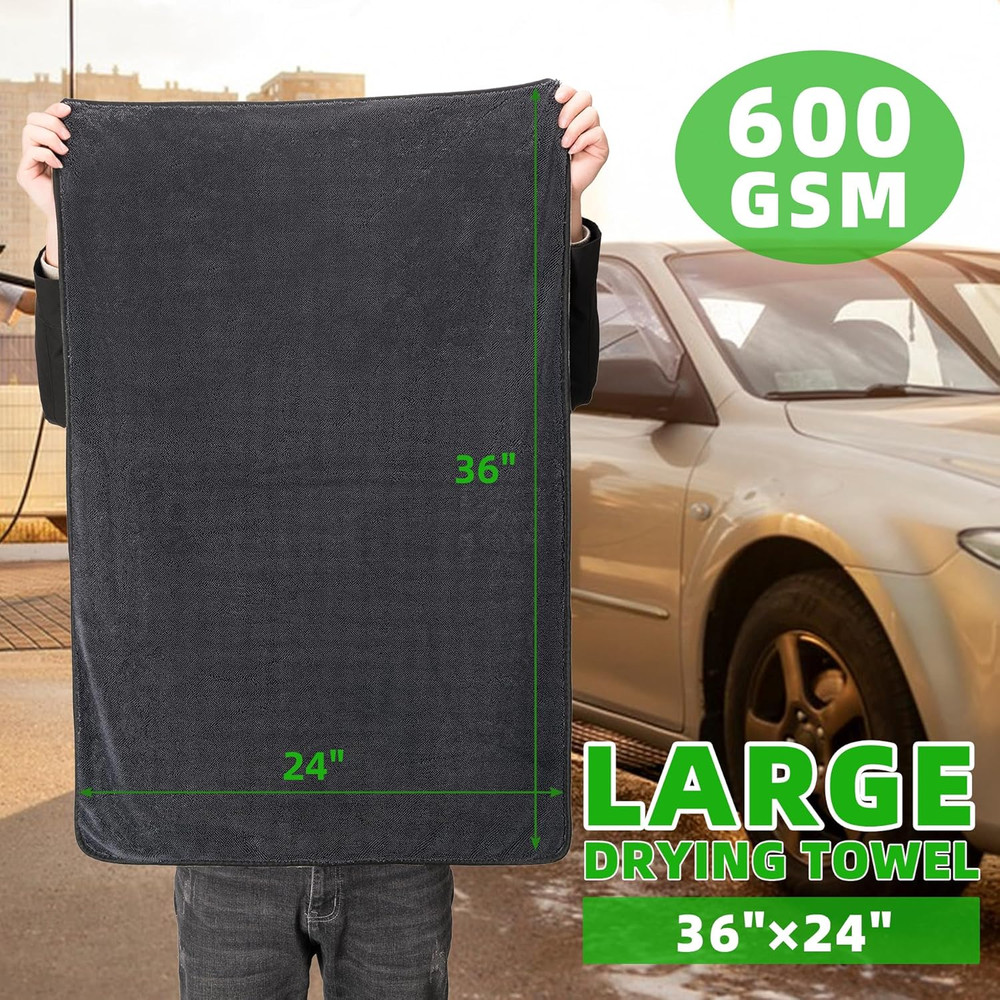 Large Microfiber Car Drying Towel, Ultra Absorbent Microfiber Cleaning Cloth ...