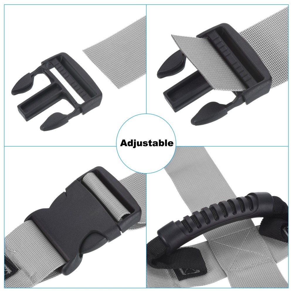 Carrying Strap with Handle, 2 Pack Cross Style Adjustable Nylon Belt, Gray
