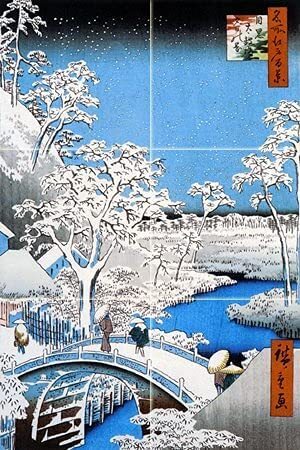 Tile Mural Bridge at Yuhi Hill Japanese Kitchen Wall Backsplash Marble Ceramic