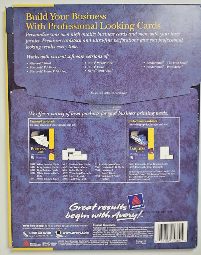 Avery 196 Laser Postcards 4"x6" 5389 #98s