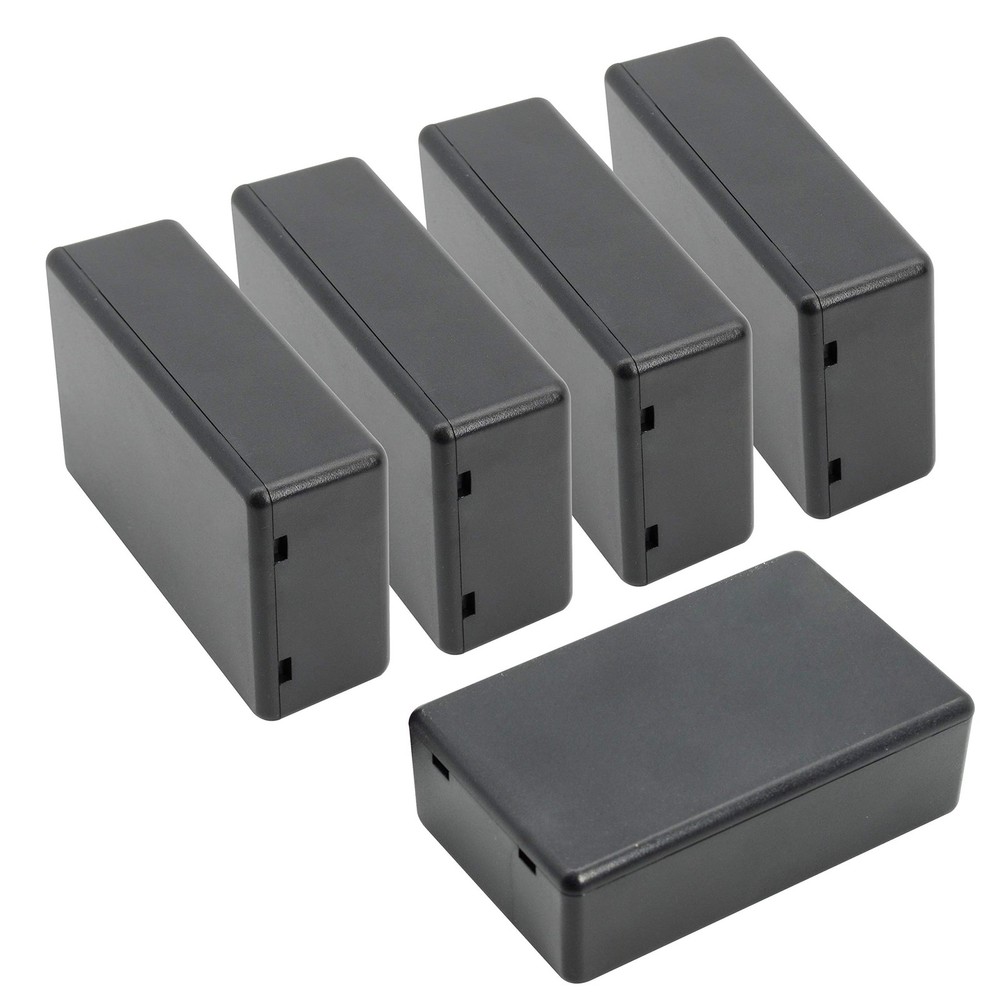 LeMotech 5 Pieces Plastic Project Boxes 3.1" x 2.0" x 1.0"(5pc), Black