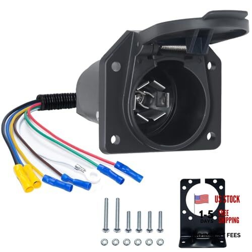 7 Pin RV Trailer Light Connector Socket 7 Wire Electrical Trailer 7 PIN