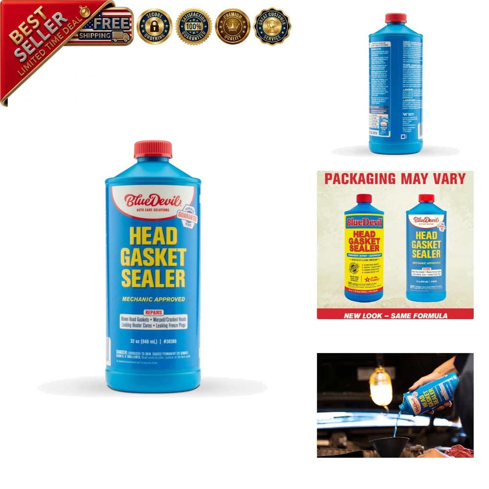 1 Quart BlueDevil Head Gasket Sealer - Permanent Leak Solution for All Engines