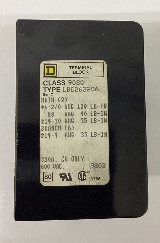 Square D 9080-LBC263106 Power Distribution Box (CL105)