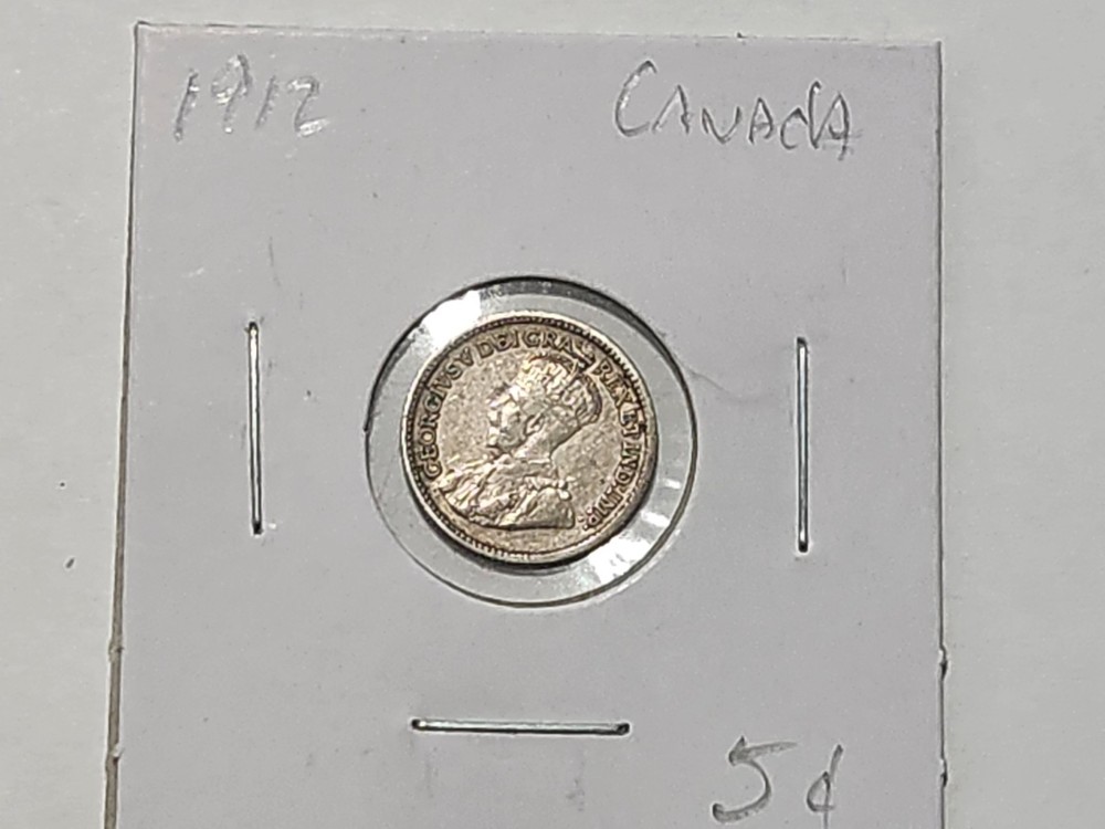 1912 Canada 5 Cents .925 Silver