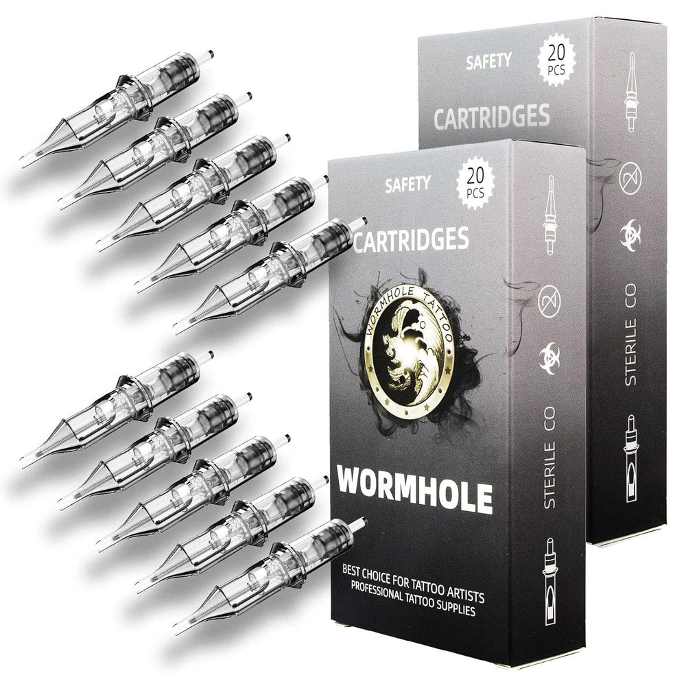 50PCS Wormhole Tattoo Cartridge Needles – Assorted Round Liners (3RL-11RL, #12 S