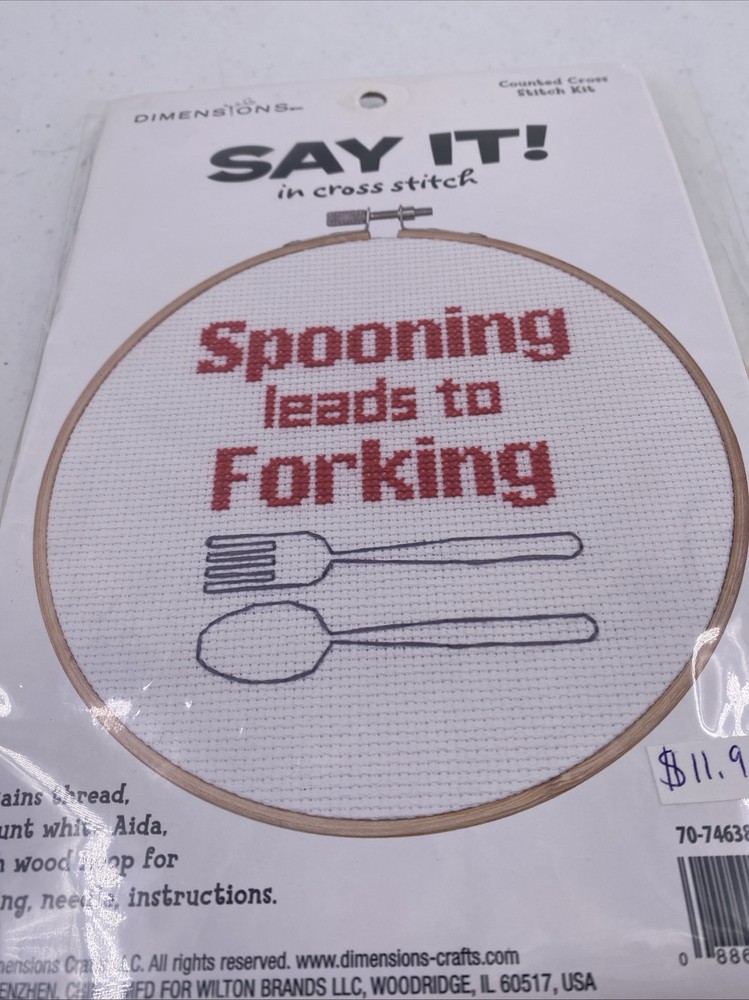 Spooning Leads To Forking Cross Stitch Kit Dimensions Say It!