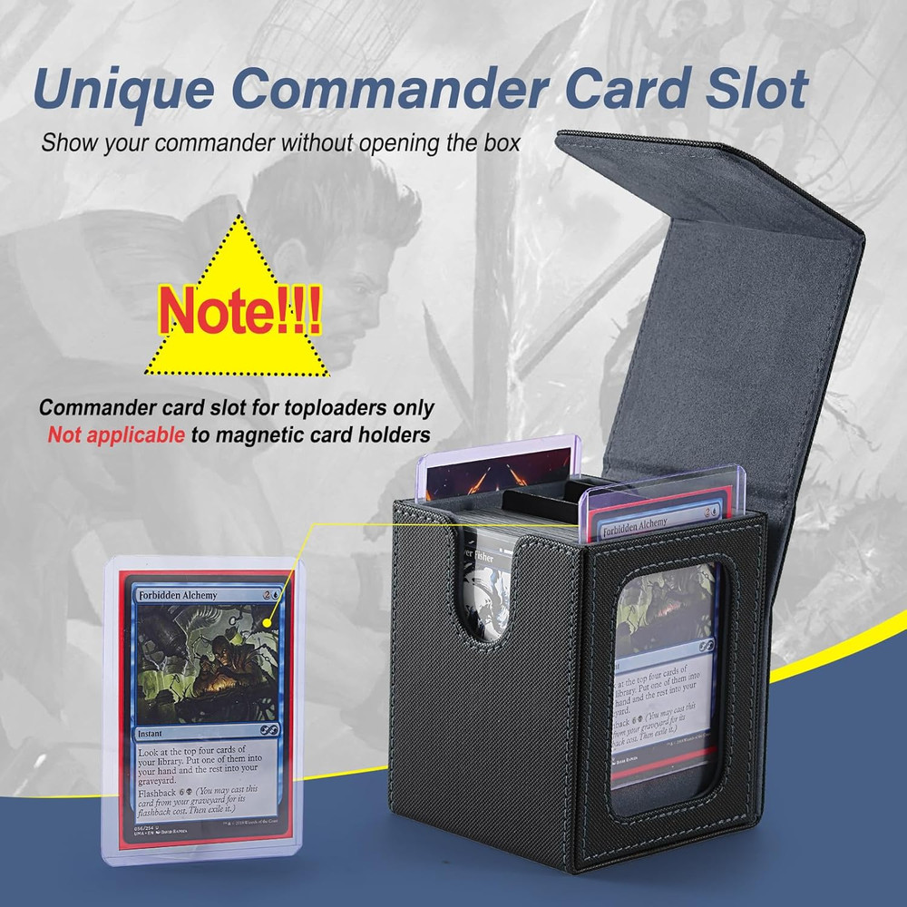 MTG Deck Box, Double Display Window MTG, Commander Deck Box Fits 120+ Single Sle