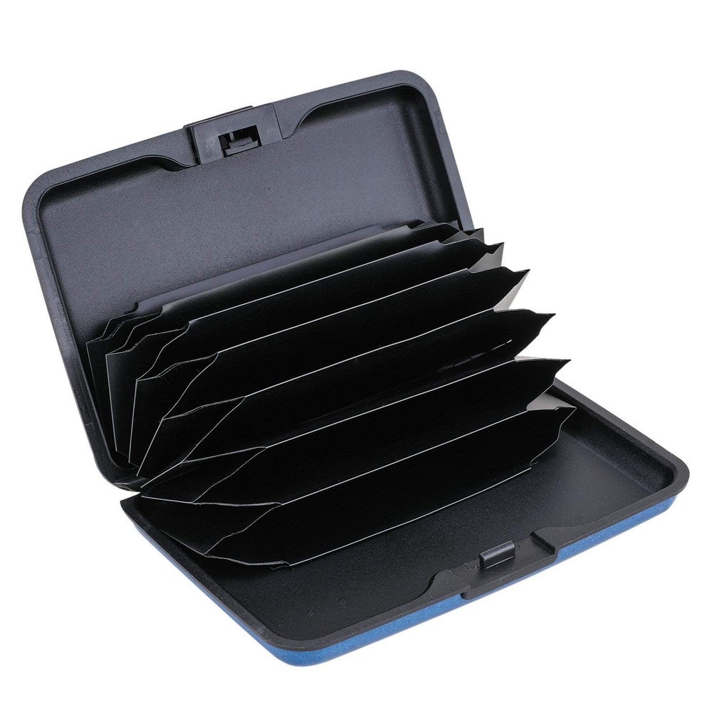 ELFISH RFID Blocking Credit Card Protector Aluminum ID Case Hard Dark blue